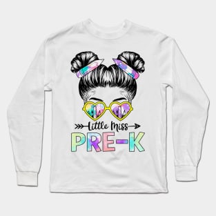 Little Miss Pre-K Girls Back To School Shirt Daughter Long Sleeve T-Shirt